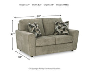Cascilla Pewter Loveseat