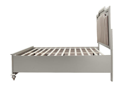 Kaitlyn Eastern King Bed W/Led & Storage - Leatherette & Champagne