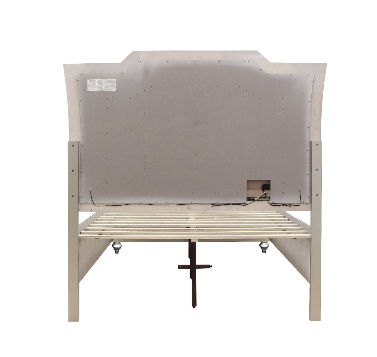 Kaitlyn Eastern King Bed W/Led & Storage - Leatherette & Champagne