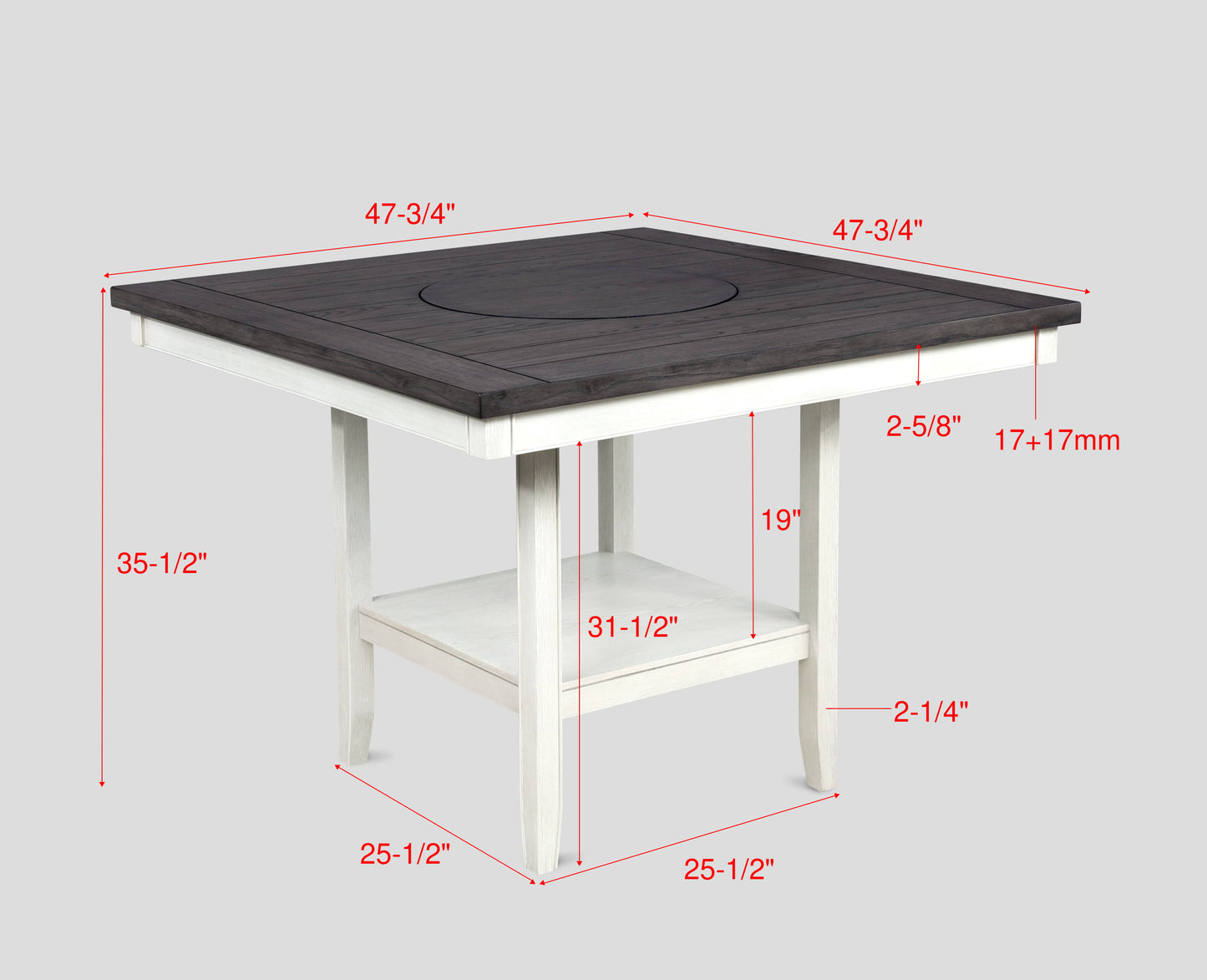 Fulton Counter Height Table Chalk Grey