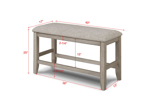 Fulton Counter Height Bench White Oak
