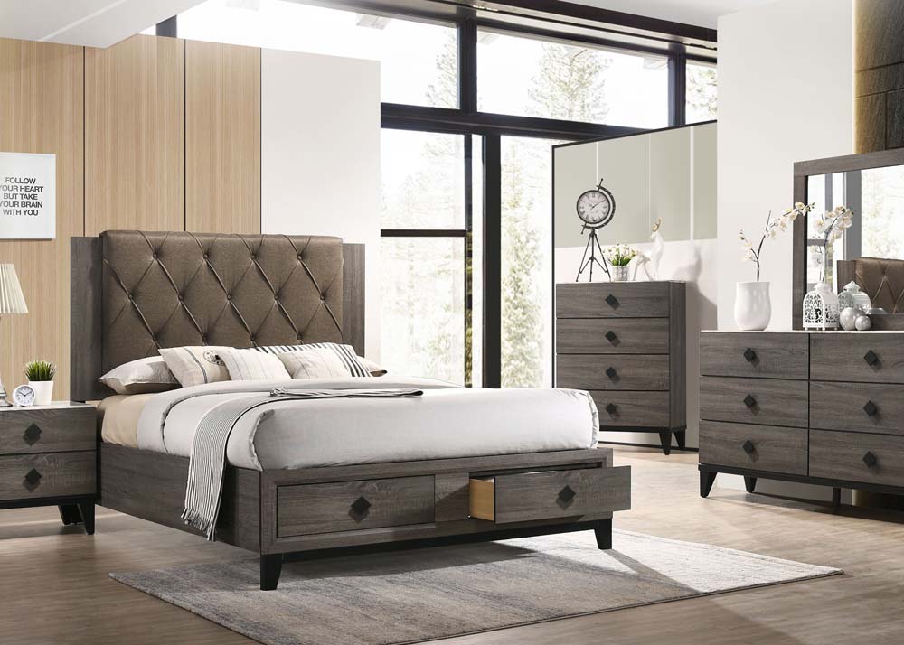 Avantika Upholstered Eastern King Bed with Storage