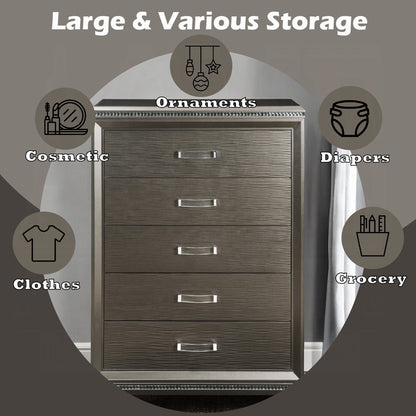 Sadie 5-Drawer Chest – Glamorous Storage, Timeless Appeal