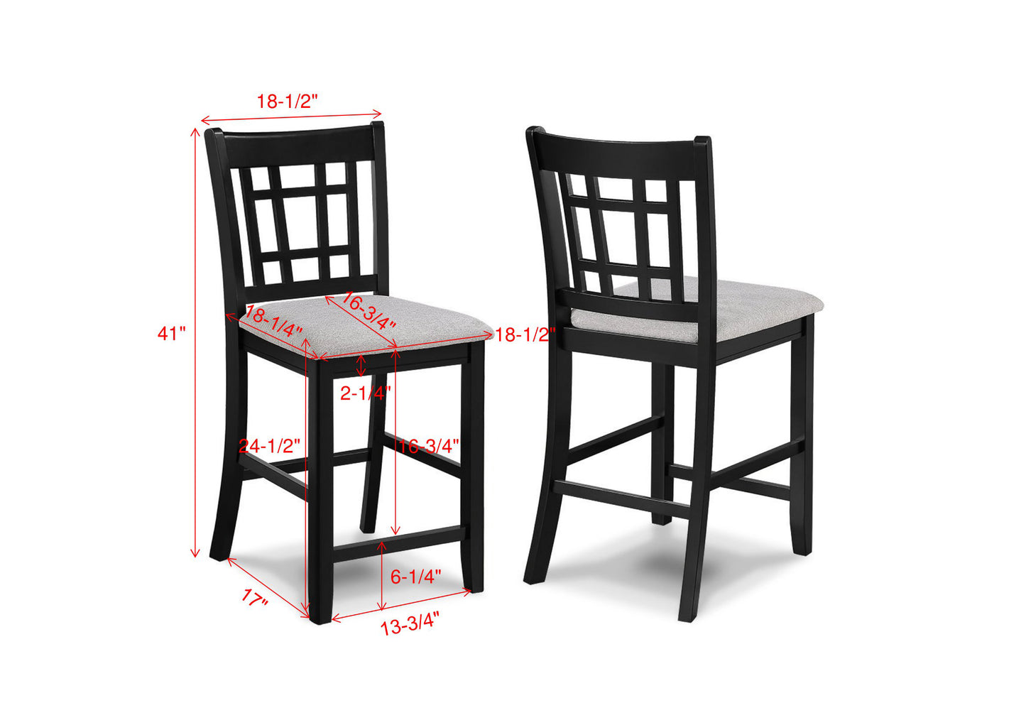 Hartwell Counter Height Chair Charcoal Black