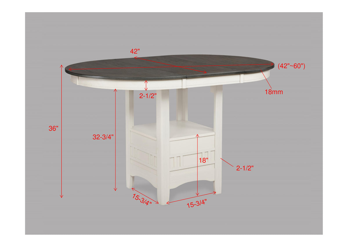 Hartwell Counter Height Table Chalk Grey
