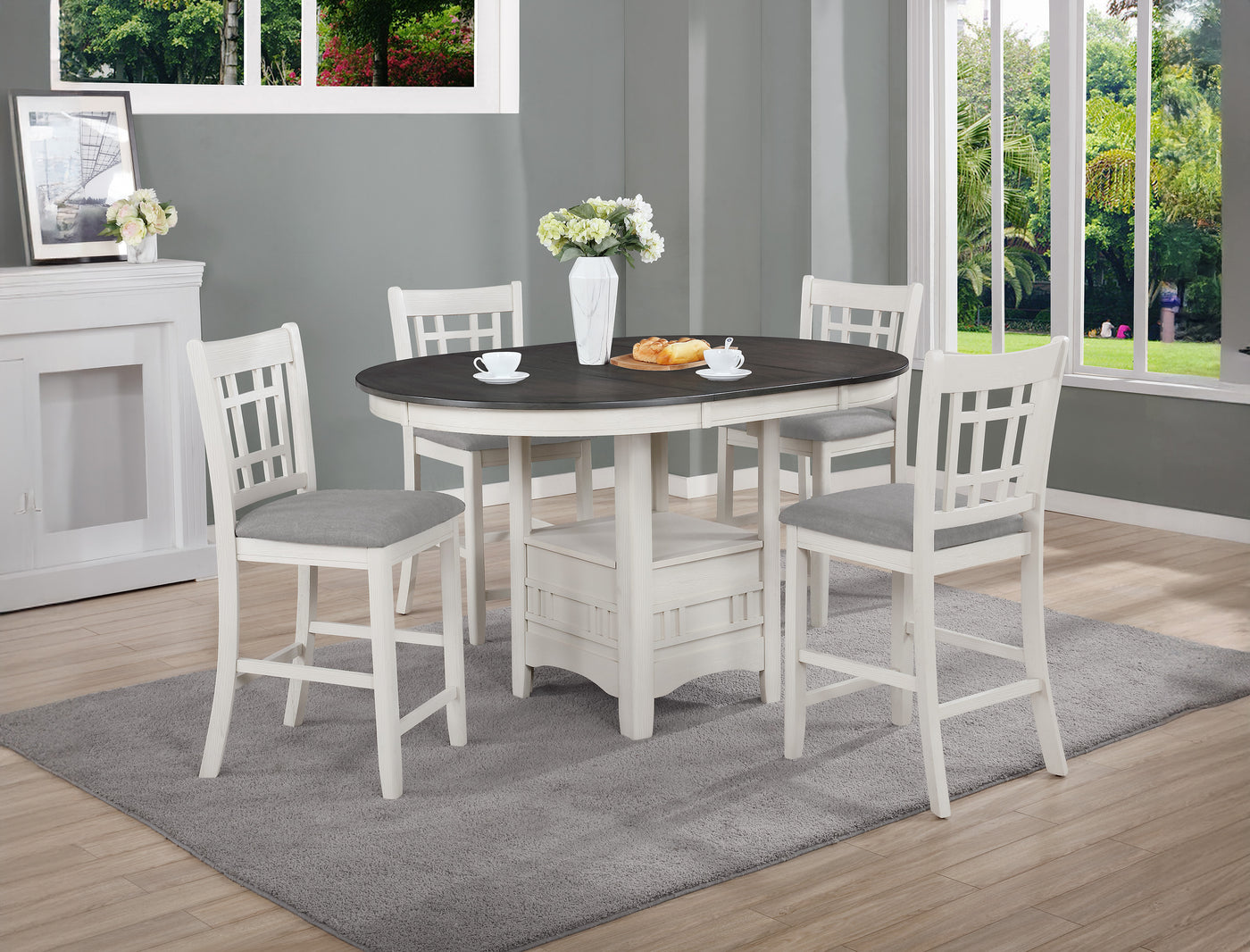 Hartwell Counter Height Table Chalk Grey