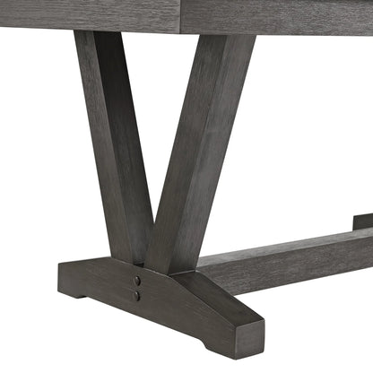 Everdeen Dining Table with White Faux Marble Top in Charcoal