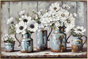 Rustic Blossoms Study Hand-Embellished Canvas in Frame