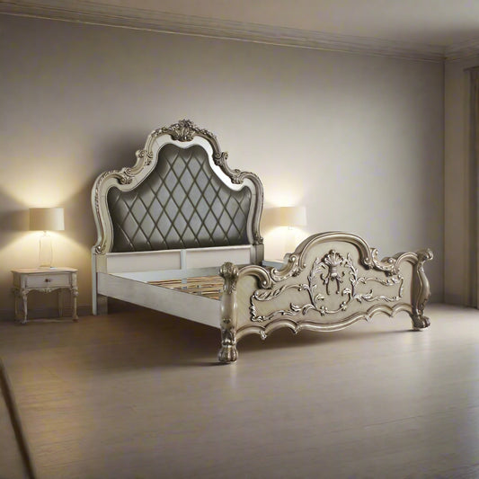 Sawyer Upholstered Storage Bed with LED – Modern Glamour, Smart Function