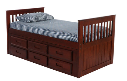 MISSION RAKE BED WITH 6 DRAWER UNDER BED STORAGE IN FINISH