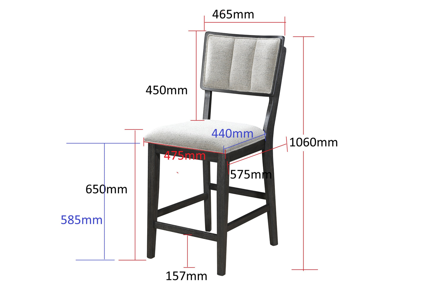 Cline Counter Height Chair-Light Grey