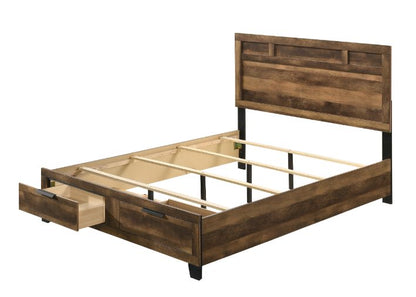 Morales Rustic Storage Bed with Two Spacious Drawers