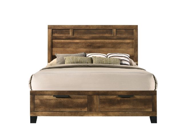 Morales Rustic Storage Bed with Two Spacious Drawers