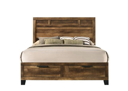 Morales Rustic Storage Bed with Two Spacious Drawers