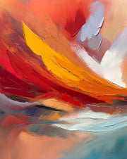 ''Colorful Abstract I'' Hand-painted Wrapped Canvas