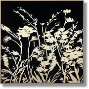 ''Botanical Noir Glow'' Suede Canvas w/ Metallic