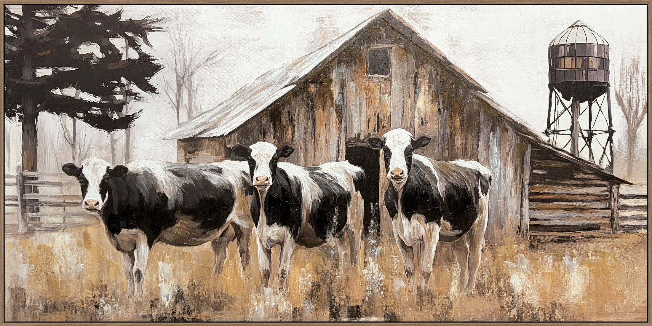 Barnside Watch Hand-Embellished Canvas in Frame