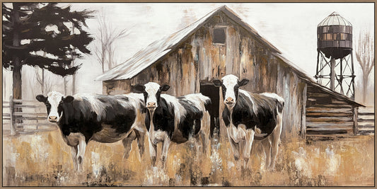 Barnside Watch Hand-Embellished Canvas in Frame