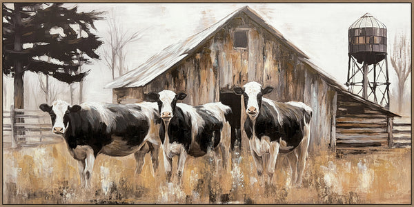 Barnside Watch Hand-Embellished Canvas in Frame