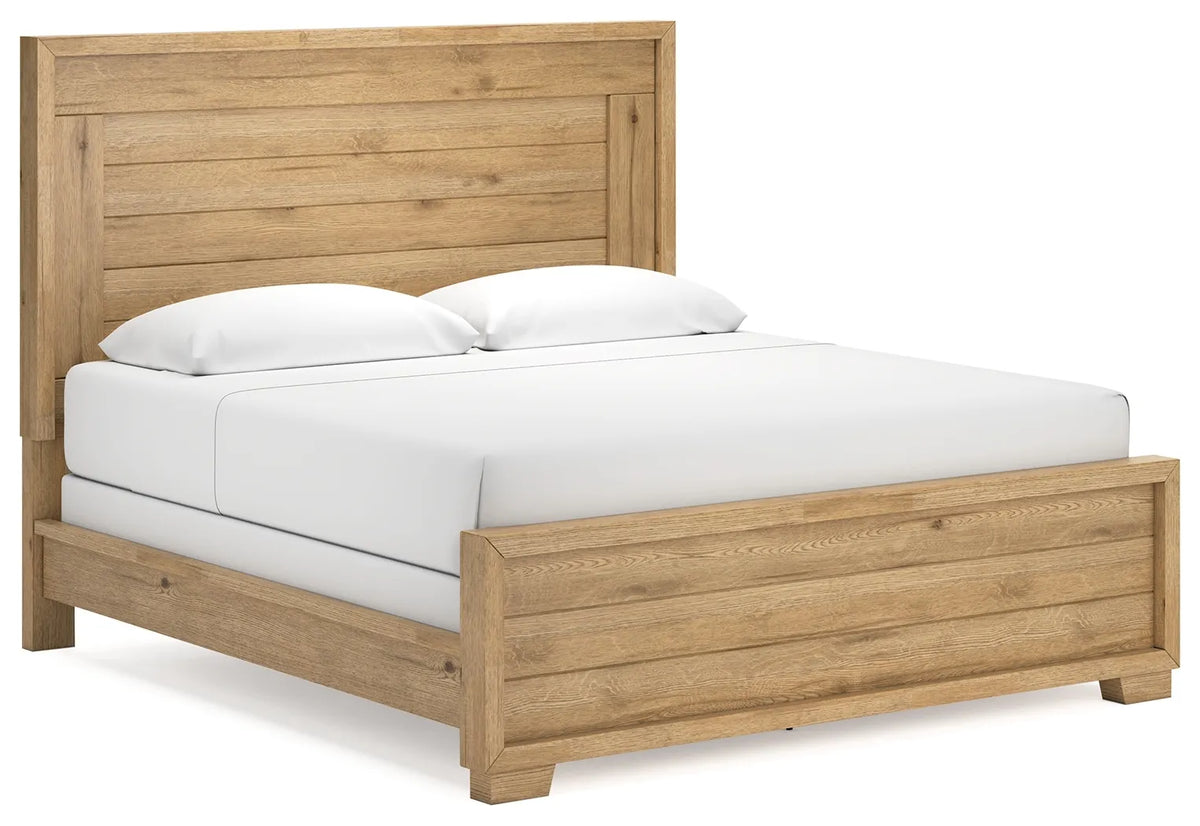 cama panel Galliden King con Espejado Cómoda