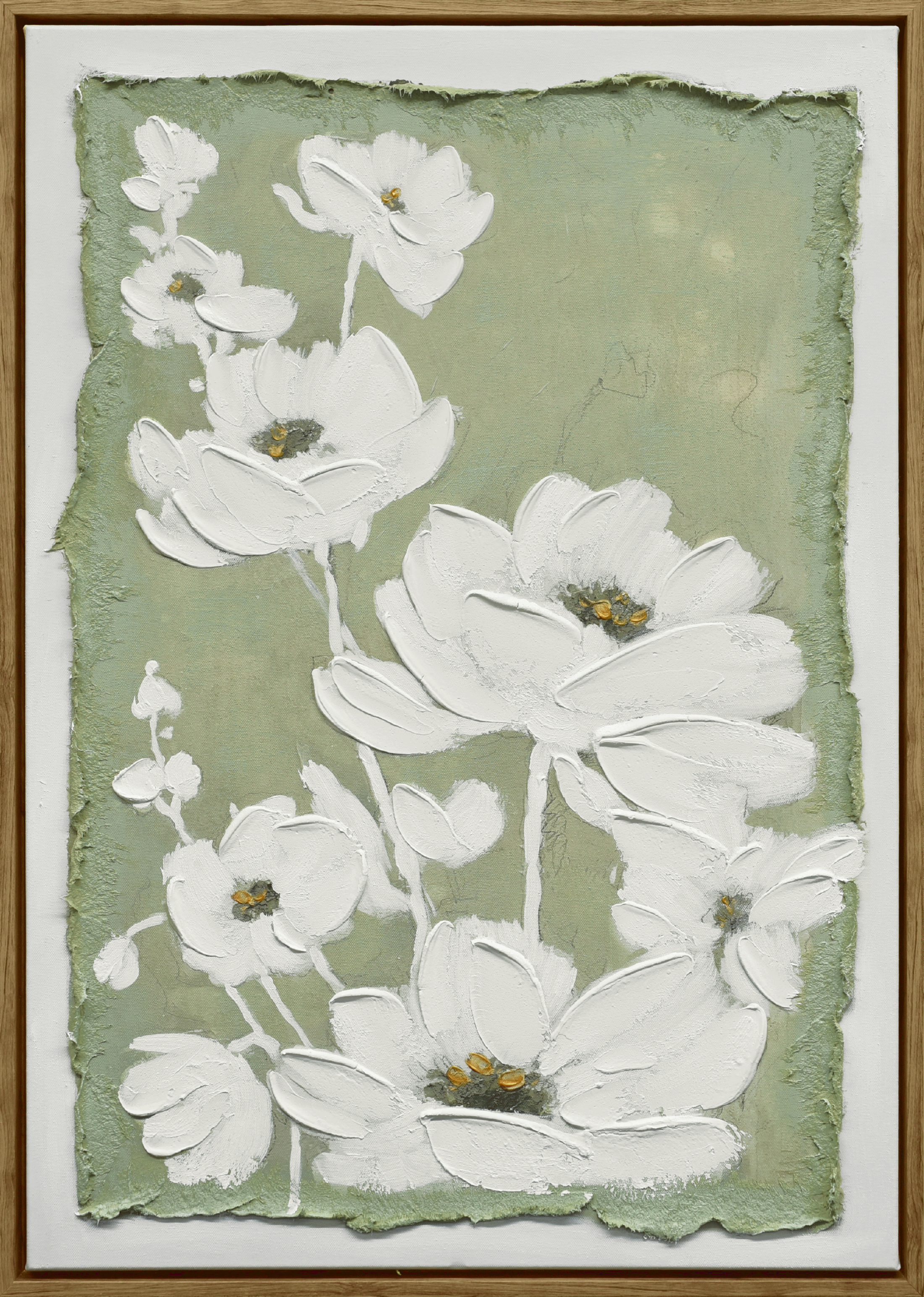 Blossom Serenity I Hand-embellished Canvas in Frame