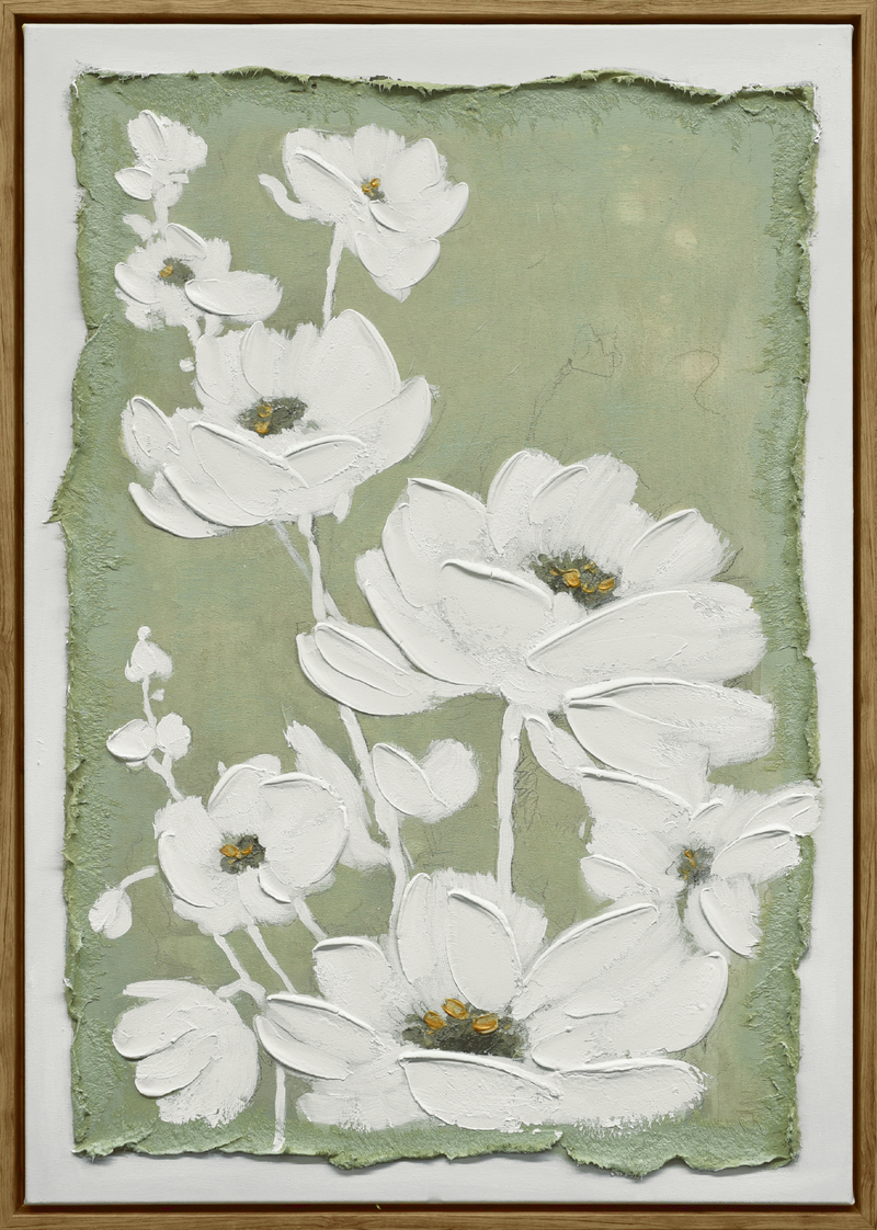 Blossom Serenity I Hand-embellished Canvas in Frame