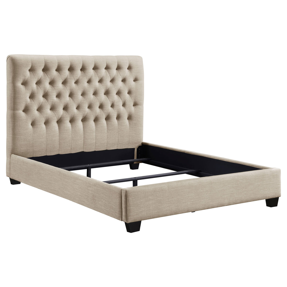 Cama tapizada Chloe color avena