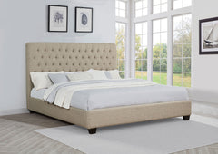 Cama tapizada Chloe color avena