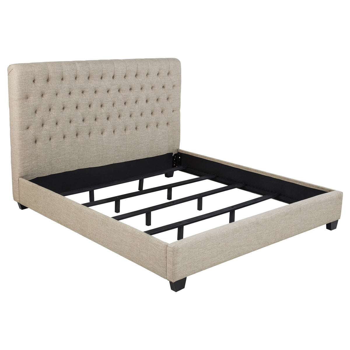 Chloe Upholstered  Panel Bed Oatmeal