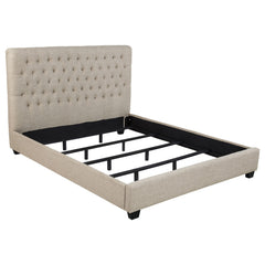 Chloe Upholstered  Panel Bed Oatmeal