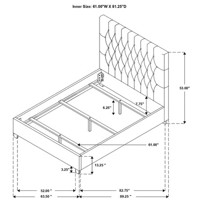 Cama tapizada Chloe color avena