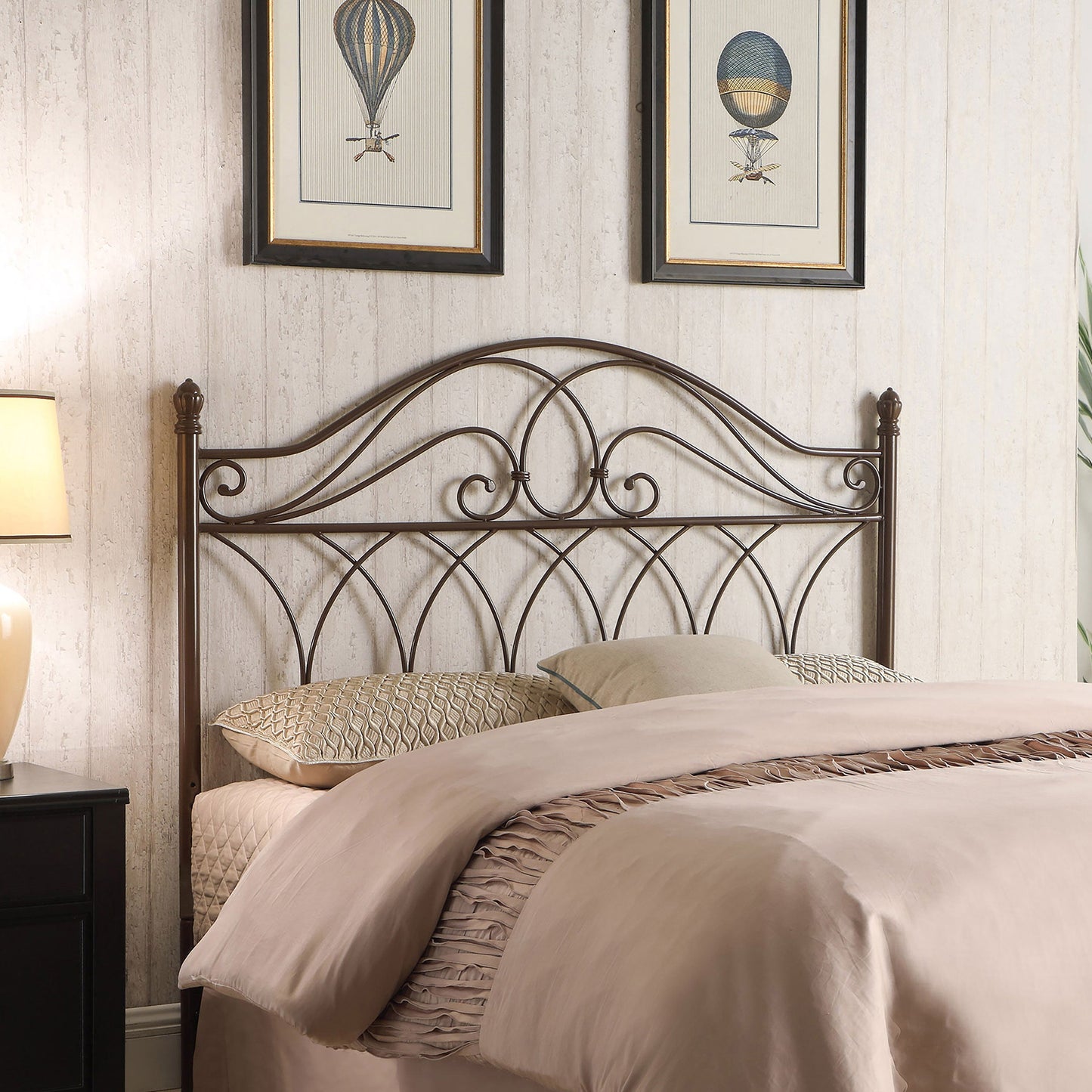 Zola Metal or Open Frame Headboard Brown