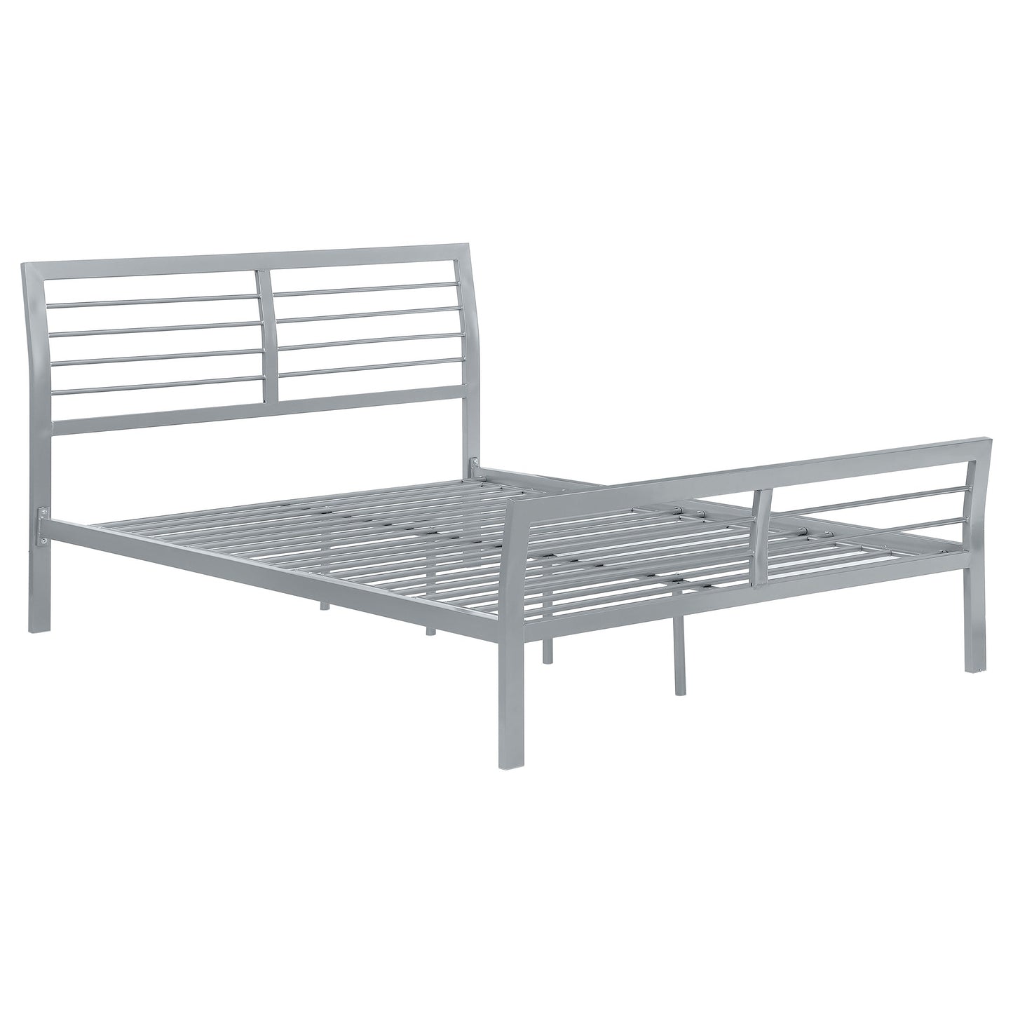 Cama abierta de metal Cooper color plata