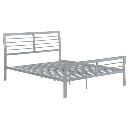 Cama abierta de metal Cooper color plata