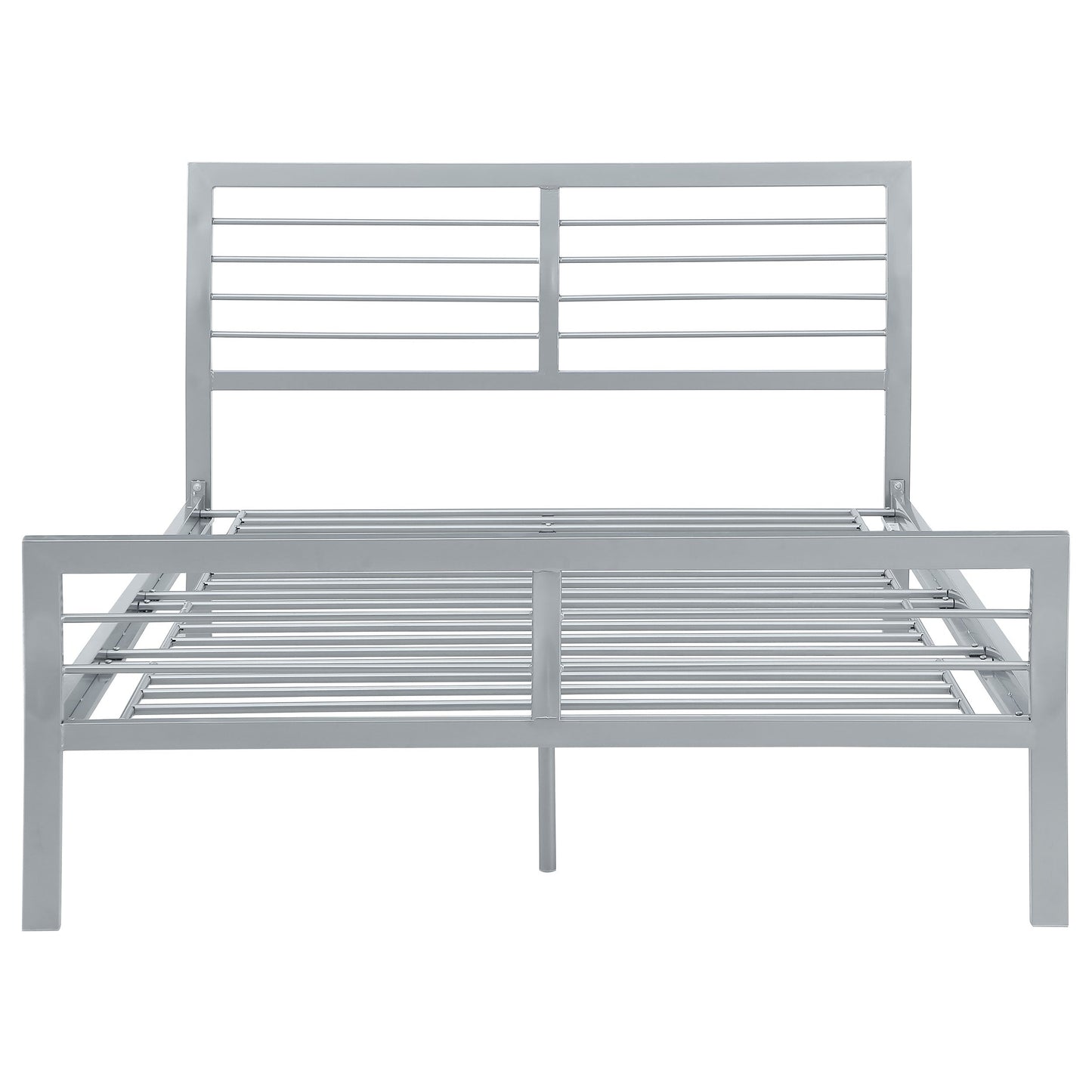 Cama abierta de metal Cooper color plata