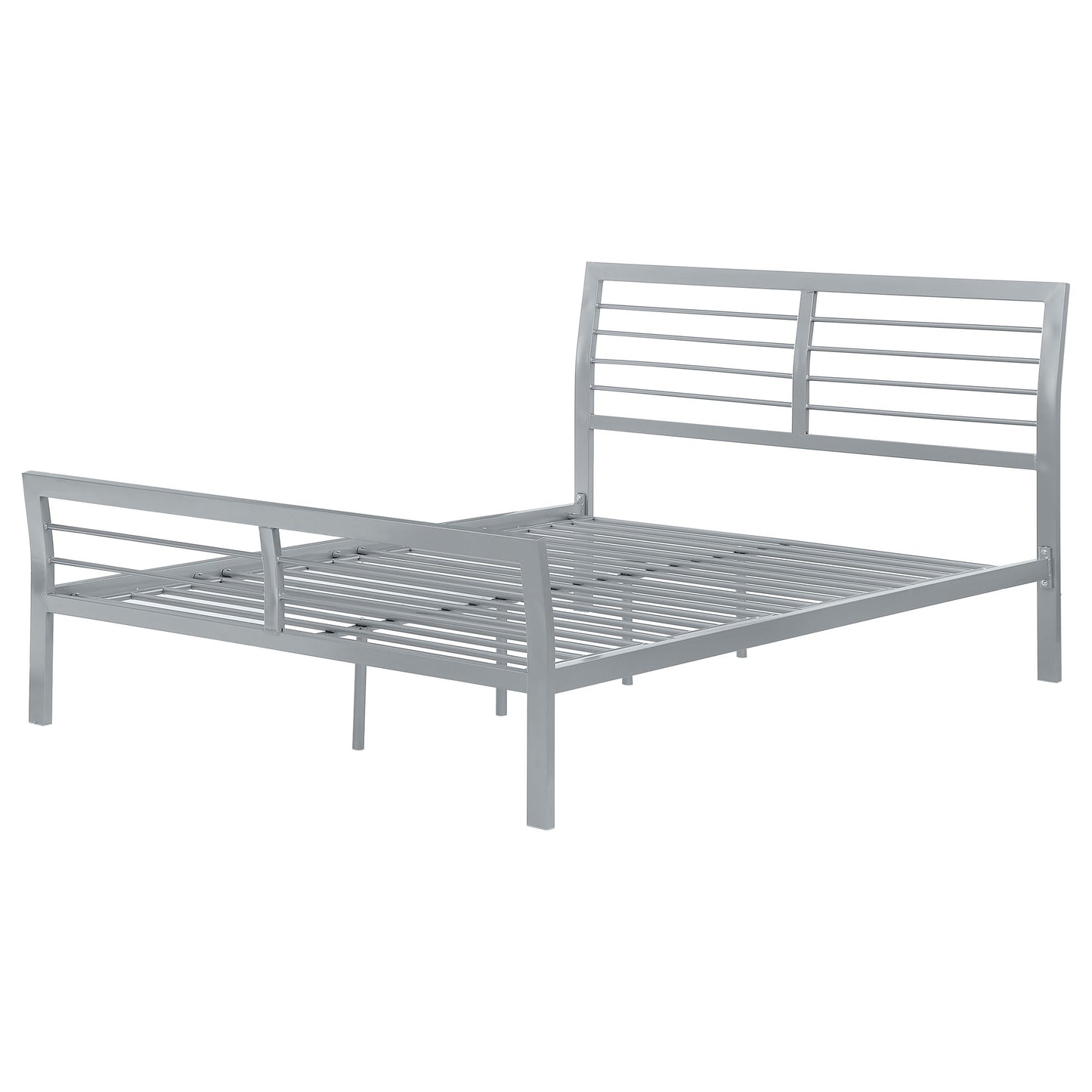 Cama abierta de metal Cooper color plata