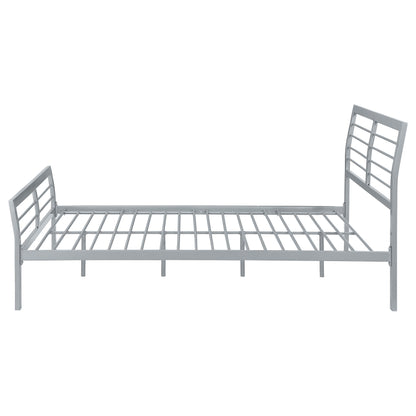 Cama abierta de metal Cooper color plata