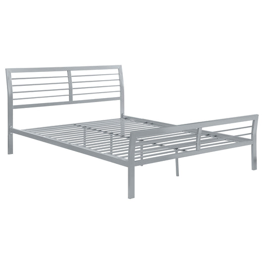 Cama abierta de metal Cooper color plata