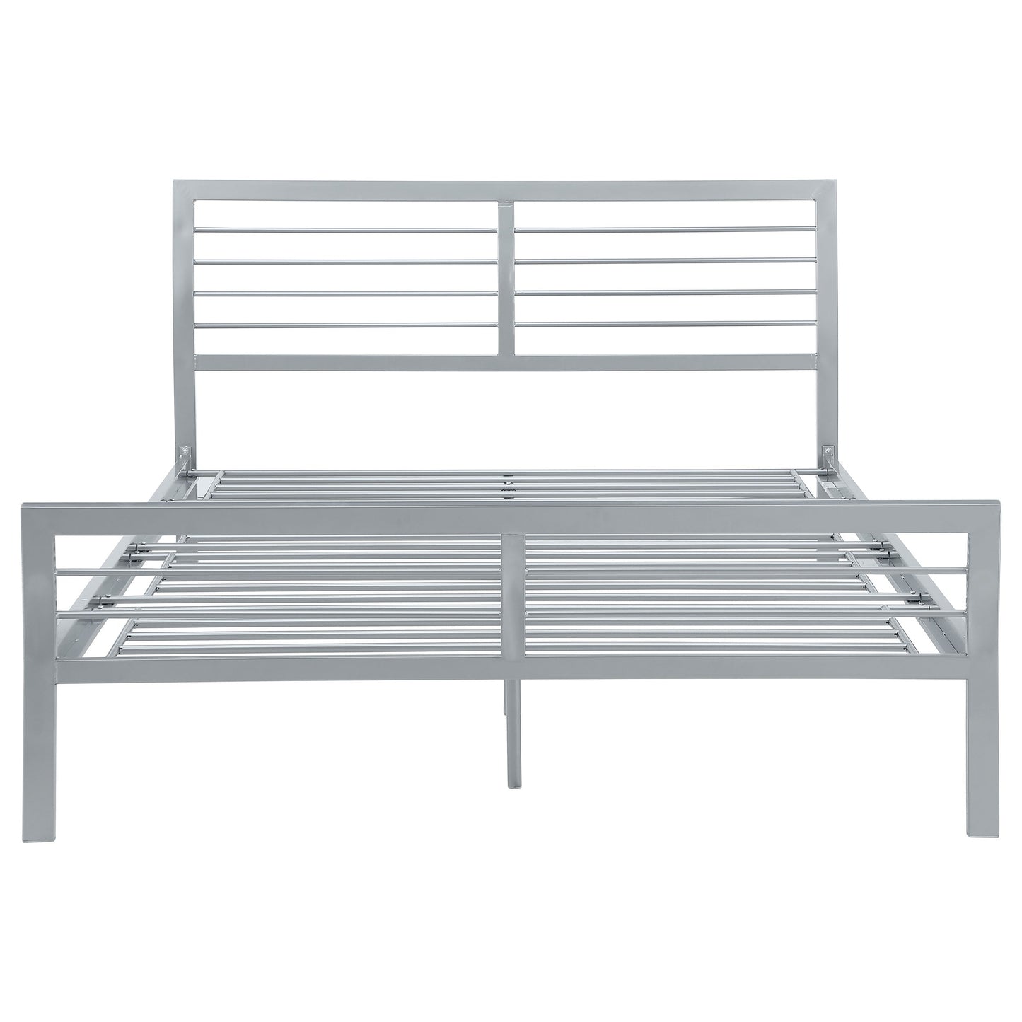Cama abierta de metal Cooper color plata