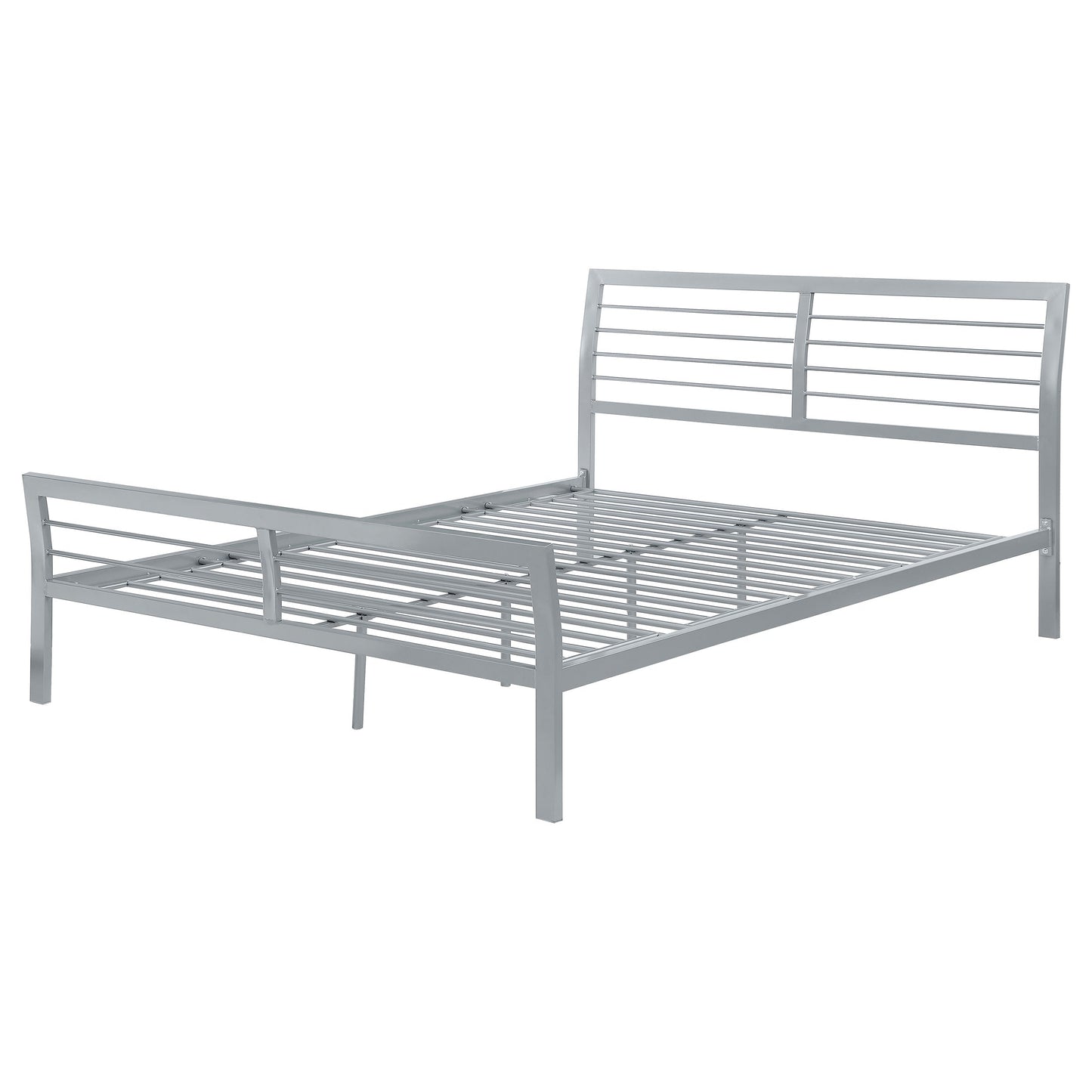 Cama abierta de metal Cooper color plata