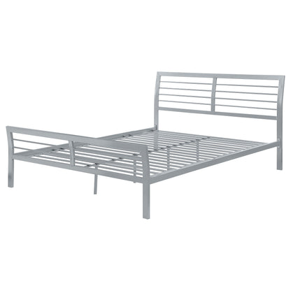 Cama abierta de metal Cooper color plata