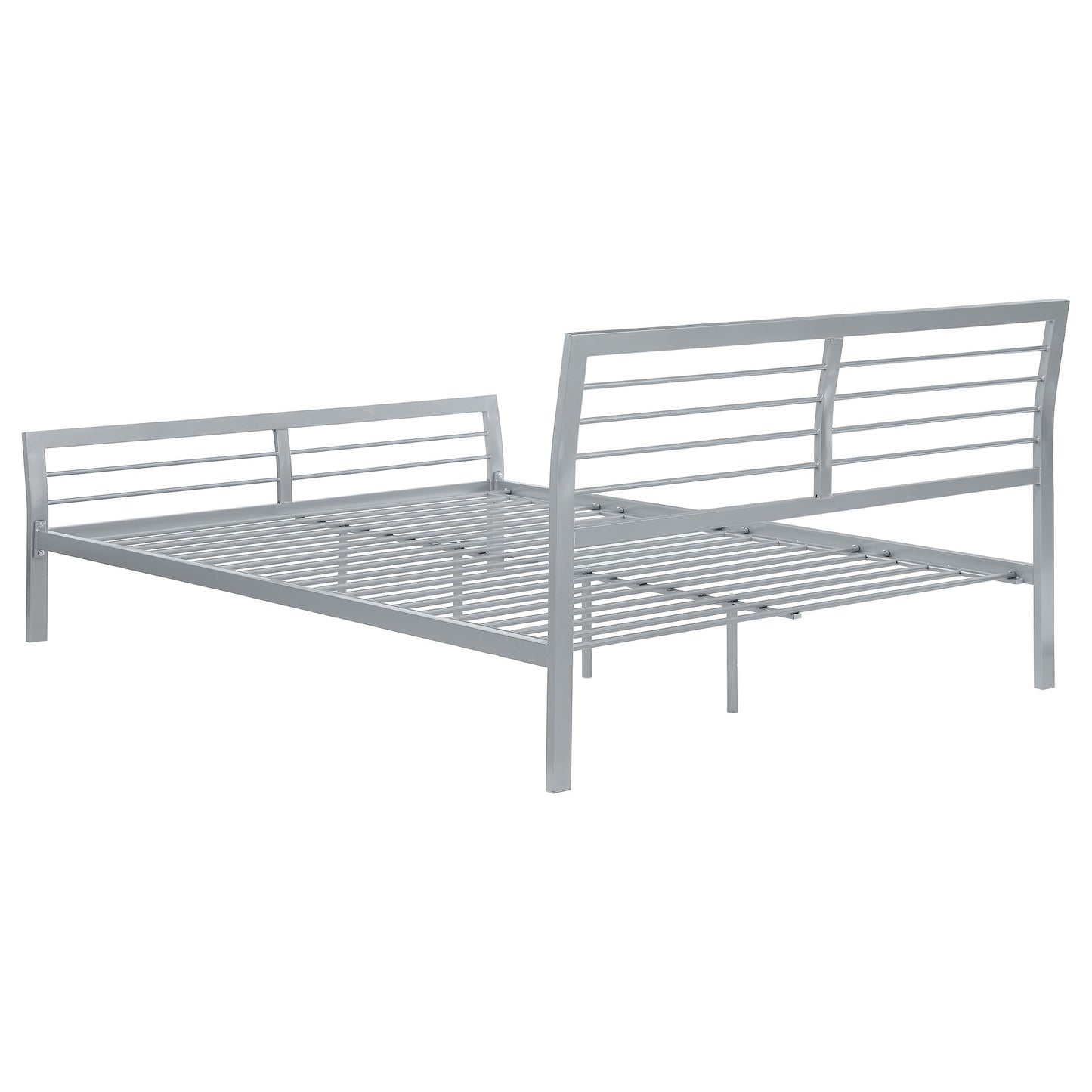 Cama abierta de metal Cooper color plata