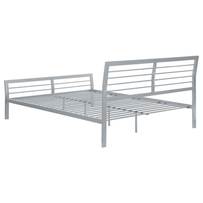 Cama abierta de metal Cooper color plata