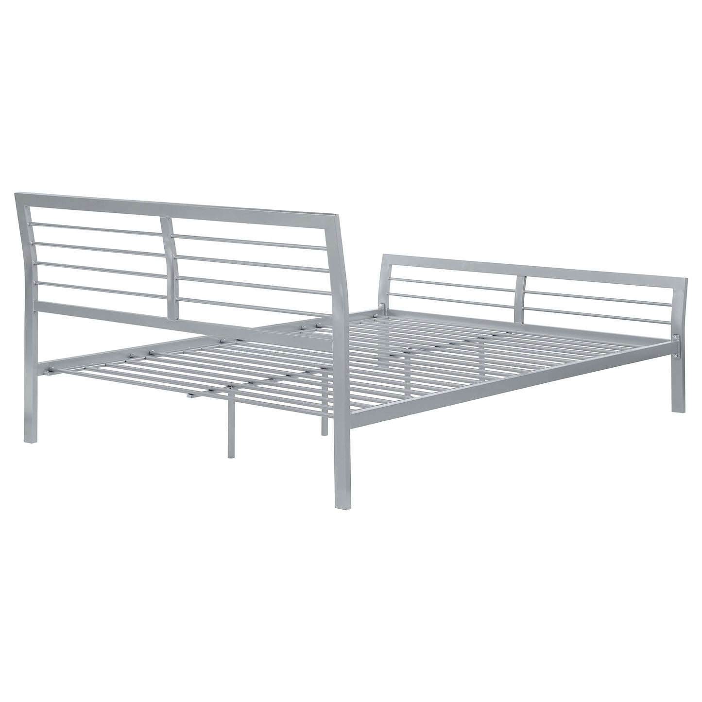 Cama abierta de metal Cooper color plata