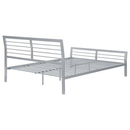 Cama abierta de metal Cooper color plata