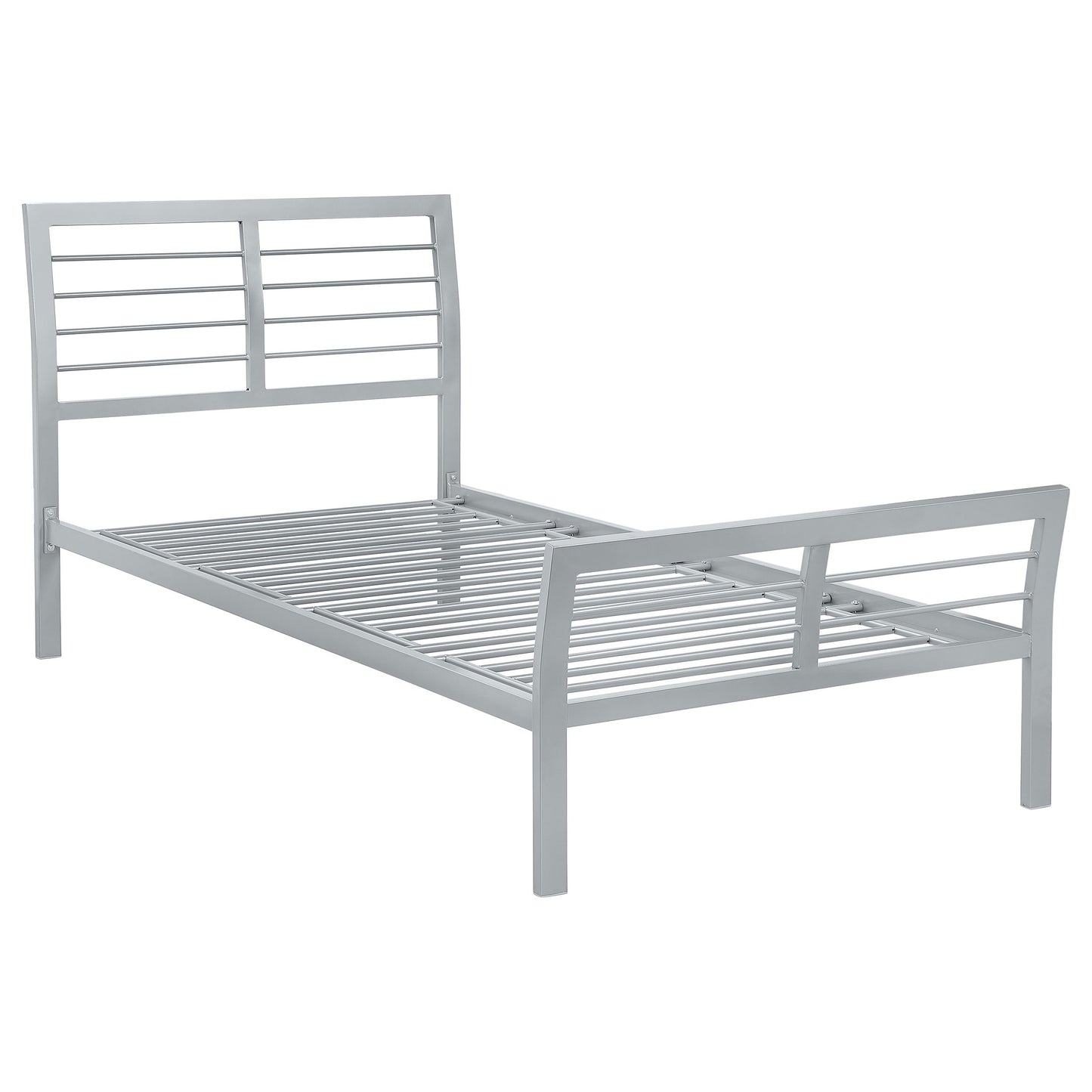Cama abierta de metal Cooper color plata
