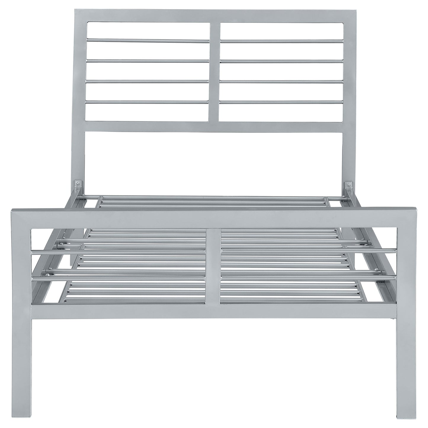 Cama abierta de metal Cooper color plata