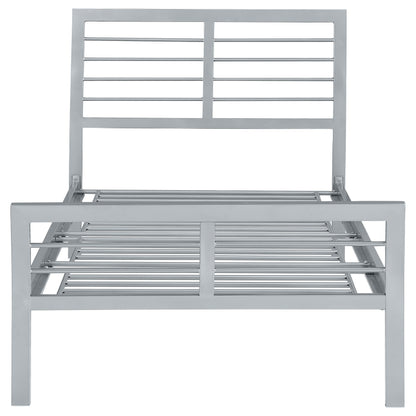 Cama abierta de metal Cooper color plata