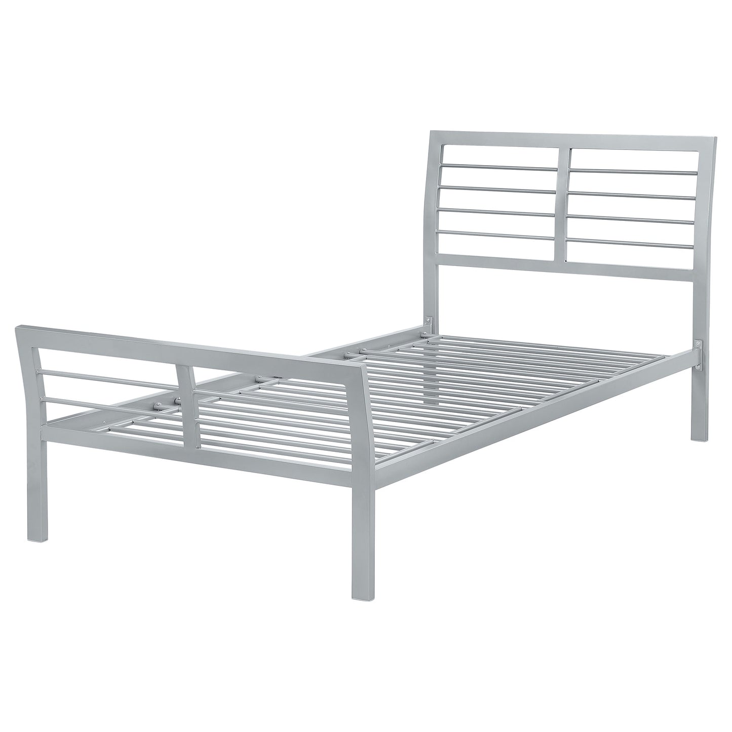 Cama abierta de metal Cooper color plata