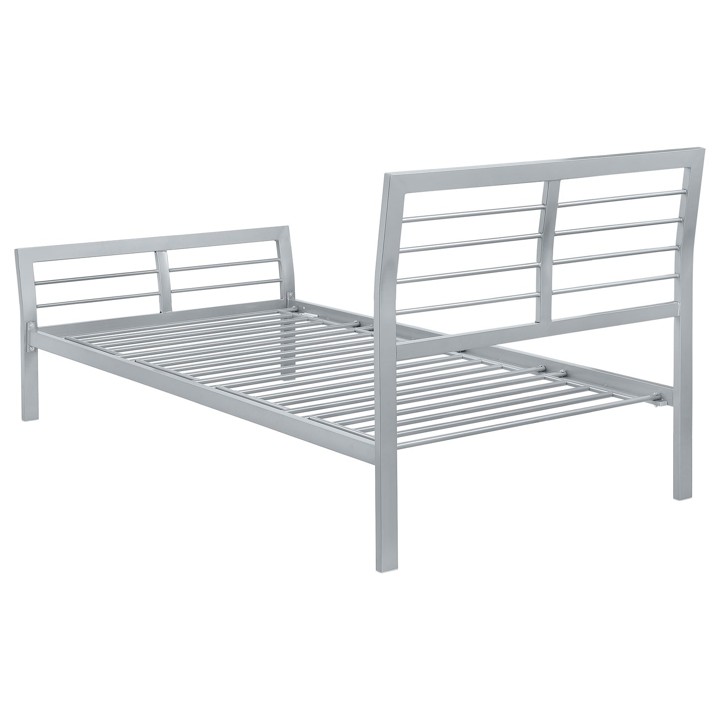 Cama abierta de metal Cooper color plata